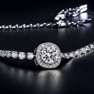 Certified 1ct. t.w. Diamond Halo Tennis Bracelet
